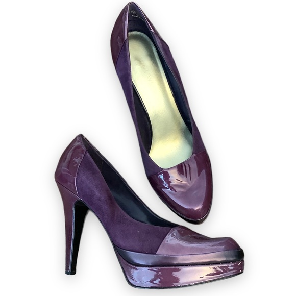NINE WEST purple heeled platform pumps - Picture 6 of 6